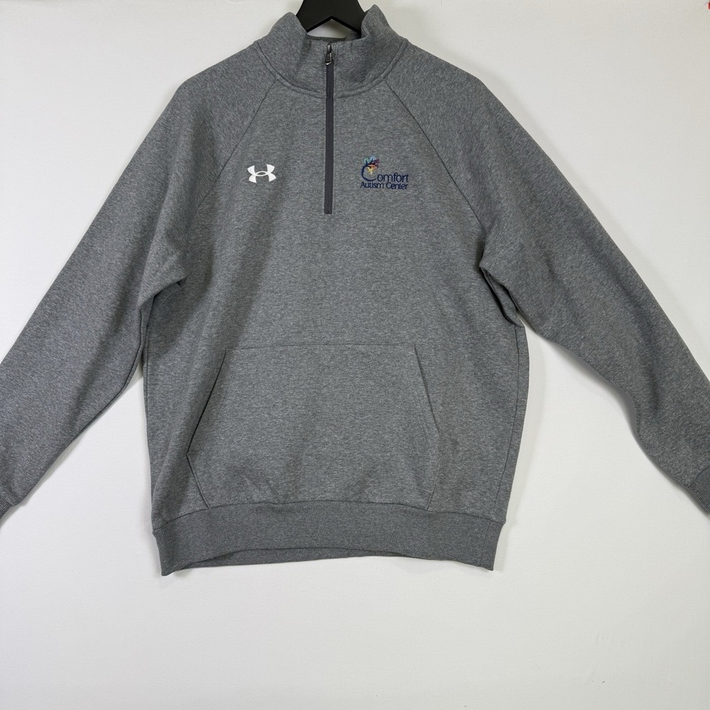 Under Armour UA Men's Rival Fleece 1/4 Zip Sweatshirt Medium 1386016 Autism Logo